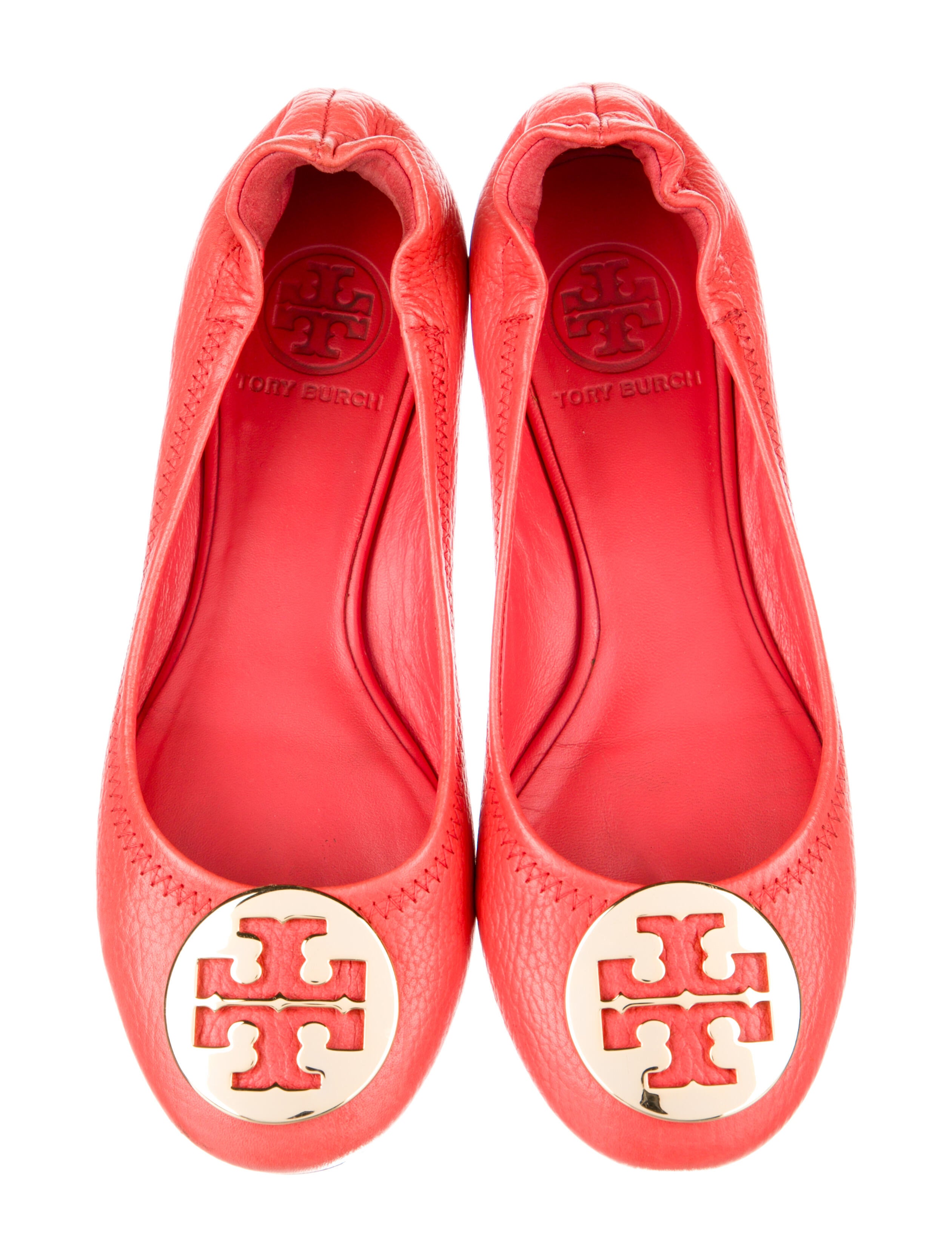 Tory Burch Leather Studded Accents Ballet Flats